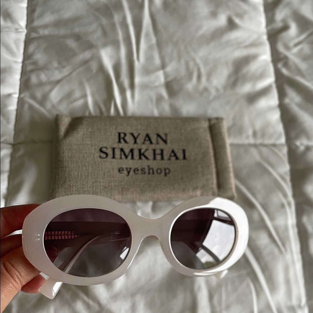 Ryan Simkhai White Oval Sunglasses